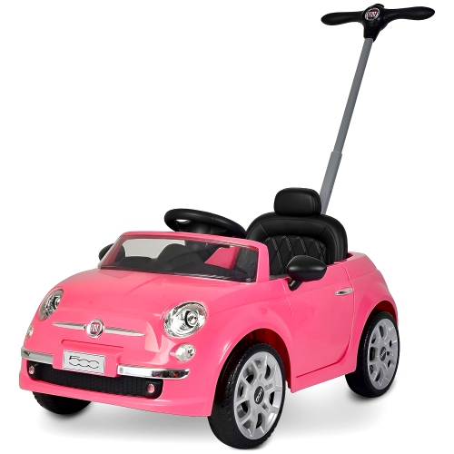 BEST RIDE ON CARS  2-In-1 Fiat 500 Model Baby Toddler Toy Push Car Stroller In Pink Great Baby Gift