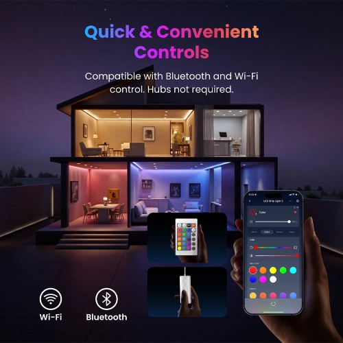 SwitchBot Smart LED Strip Light 3, 5M Matter-enabled | RGB+CCT, Voice & App Control, Adaptive Lighting, Music Sync, and Smart Home Automation