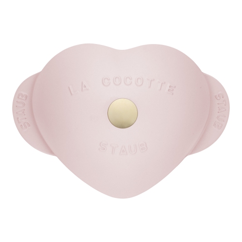 STAUB La Cocotte 1.75 L Cast Iron Heart Cocotte, Sorbet Rose