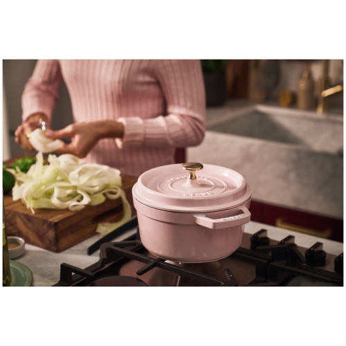 STAUB La Cocotte 2.5 L Cast Iron Round Cocotte, Sorbet Rose