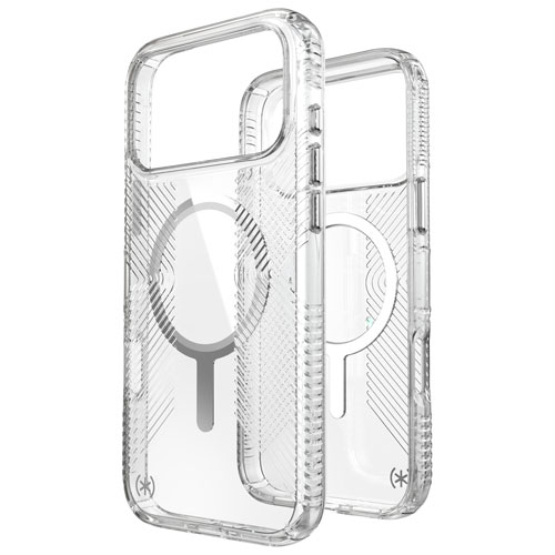Speck Presidio Perfect-Clear Grip Fitted Hard Shell Case with MagSafe for iPhone 17 Pro Max - Clear/Silver