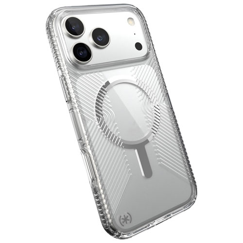Speck Presidio Perfect-Clear Grip Fitted Hard Shell Case with MagSafe for iPhone 17 Pro Max - Clear/Silver