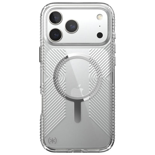 Speck Presidio Perfect-Clear Grip Fitted Hard Shell Case with MagSafe for iPhone 17 Pro Max - Clear/Silver