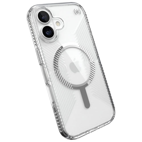 Speck Presidio Perfect-Clear Grip Fitted Hard Shell Case with MagSafe for iPhone 17 - Clear/Silver
