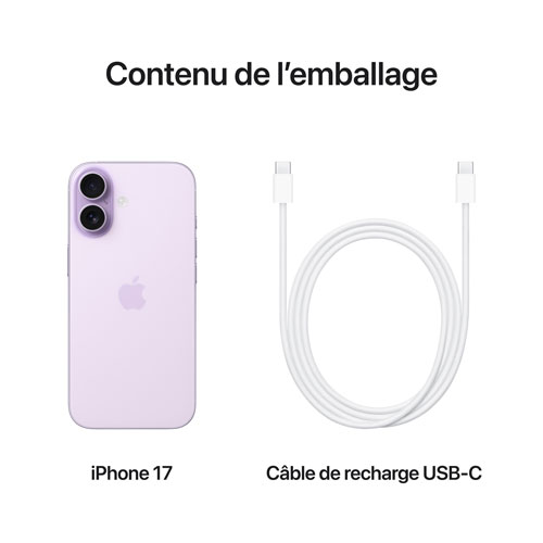 iPhone 17 de 512 Go d'Apple avec Koodo - Lavande - Forfaits Balance sélectionnés