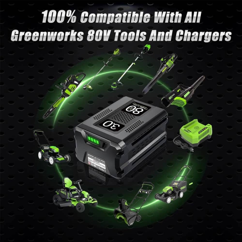 Dr. Battery - 80V Battery for Greenworks Cordless Power Tools - Compatible with GBA80200, GBA80300, GBA80400, GBA80500