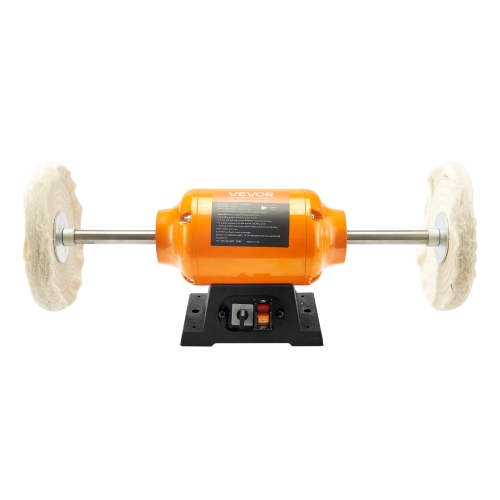 VEVOR 1/2HP Bench Buffer Polisher, 8-inch Bench Polishing Buffing Machine, 1725RPM/3450RPM Dual Speed Benchtop Polisher with 2PCS Cotton Wheels &