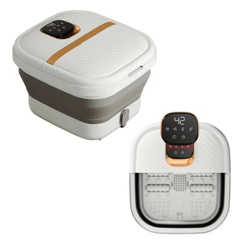 Collapsible Foot Spa with Heat, Touchscreen, Foldable Foot Bath Massager with Foot Massage Rollers, Pedicure Spa for Home, Office