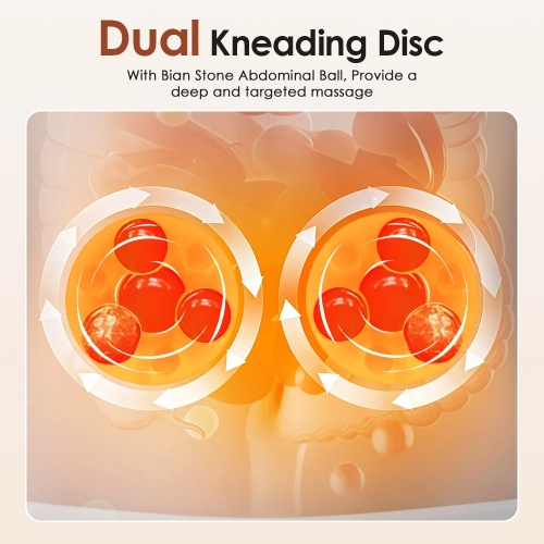 Abdominal Massager, Rechargeable Heated Abdominal Massage Device, Soothing Kneading Belly Massager for Digestive Comfort, Warming Palace