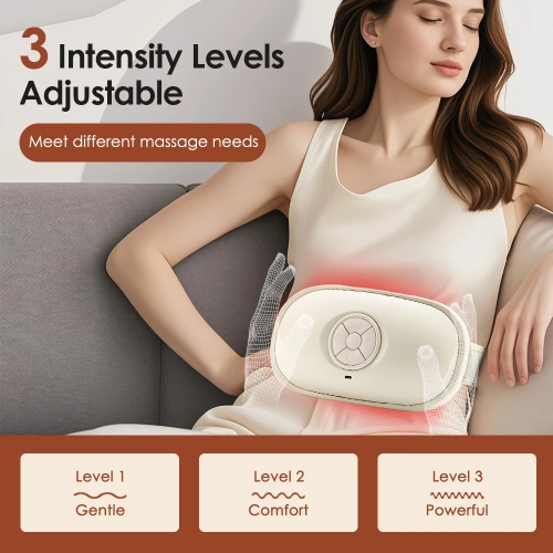 Abdominal Massager, Rechargeable Heated Abdominal Massage Device, Soothing Kneading Belly Massager for Digestive Comfort, Warming Palace