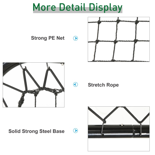 Soozier Soccer Rebounder Net, 3' x 3', Angle Adjustable Baseball Rebounder Net Training Equipment Aid with Quick Folding Design for Teens & Adults,