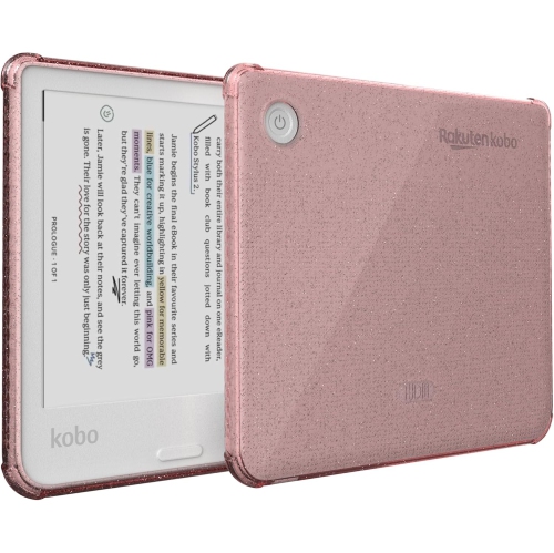 TUDIA SKN for Kobo Libra Colour Case 2024 Clear Back Cover - Pink Glitter