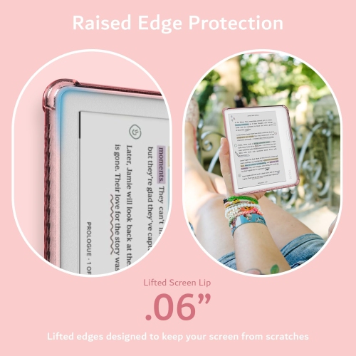 TUDIA SKN for Kobo Libra Colour Case 2024 Clear Back Cover - Pink