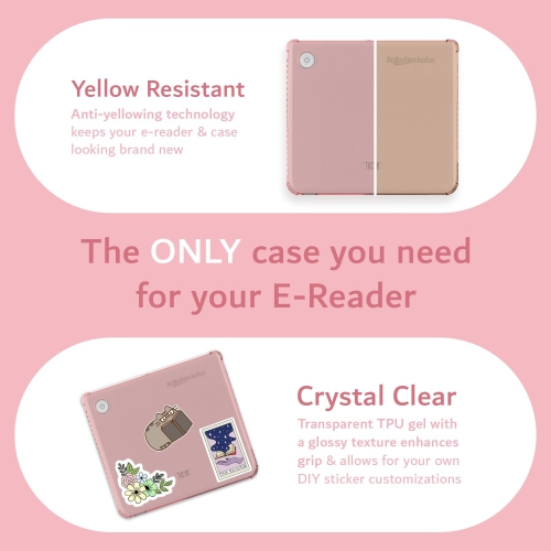 TUDIA SKN for Kobo Libra Colour Case 2024 Clear Back Cover - Pink