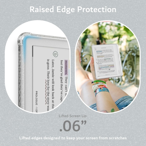 TUDIA SKN for Kobo Libra Colour Case 2024 Clear Back Cover - Clear Glitter