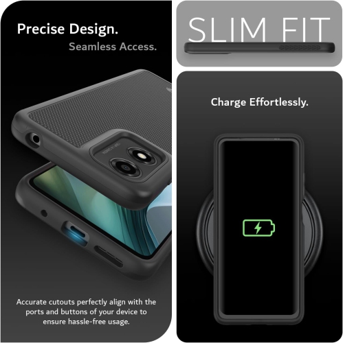 Étui MergeGrip de TUDIA pour Motorola Moto E14 / G04 / G24 / G04s - Noir