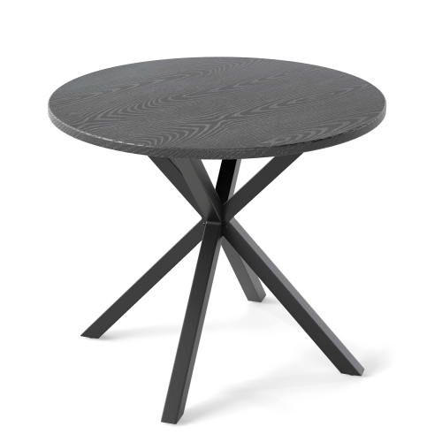 Gymax 34 Inch Round Patio Bistro Table w/ Wood-Like Top & X-Shaped Legsfor Outside