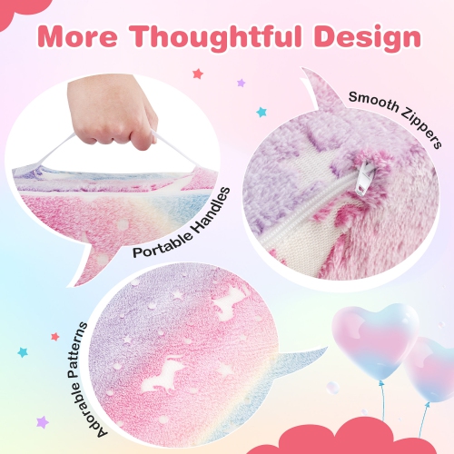 Gymax Glow in the Dark Modular Kids Play Couch Set w/ Machine-washable Flannel Covers