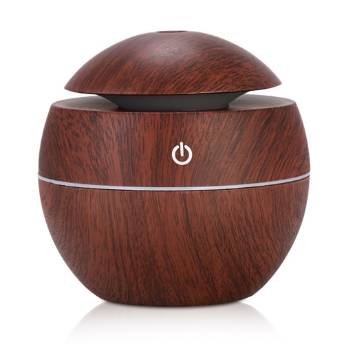 Portable Round Wood Grain Humidifier, Silent USB Charging Air Aromatherapy Machine, 200ml Mini Humidifier Suitable for Bedroom and Office