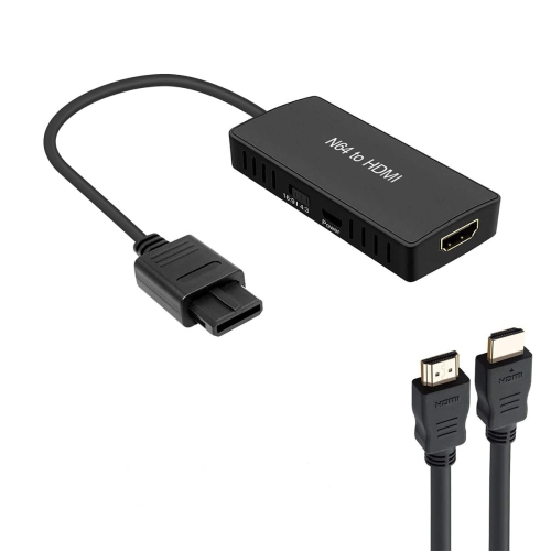 Adaptateur convertisseur N64 à HDMI, prise en charge de la conversion 16:9/4:3, câble HDMI adapté pour N64/SNES/NGC/SFC