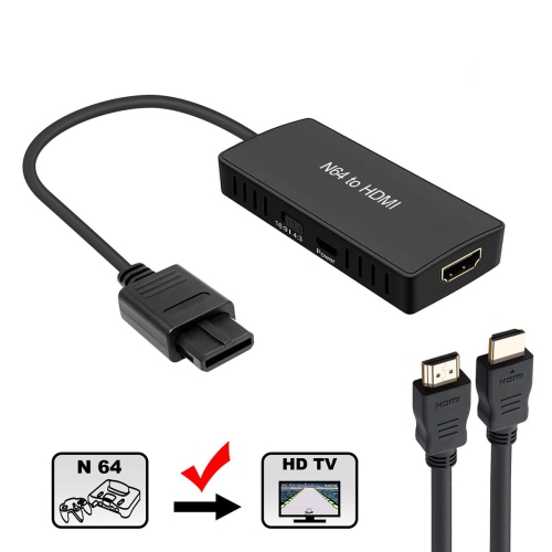 Adaptateur convertisseur N64 à HDMI, prise en charge de la conversion 16:9/4:3, câble HDMI adapté pour N64/SNES/NGC/SFC