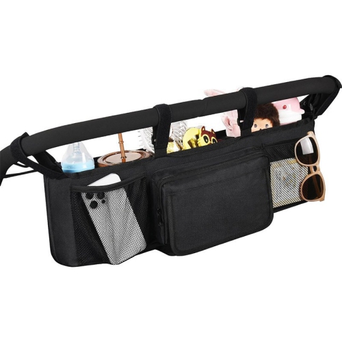 Double Stroller Storage Bag with Two Pockets, Stroller Accessory for New Parents