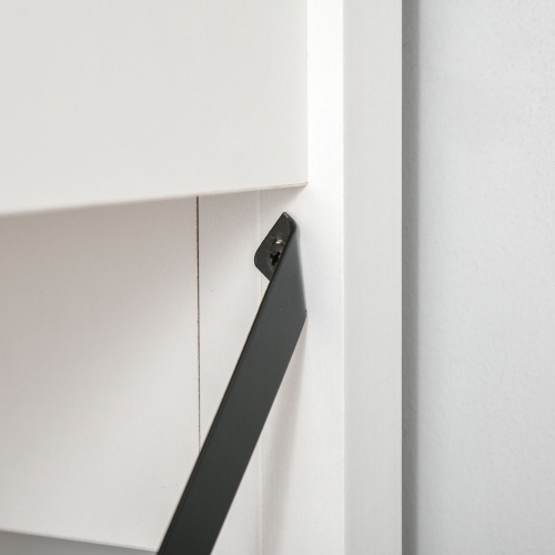 HOMCOM Computer Desk with Storage, 47 Inch Farmhouse Home Office Desk with Open Shelves and 2-Tier Cabinet, Study Table for Small Spaces, White