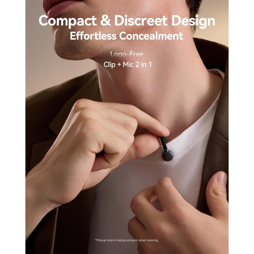 Hollyland Lark M2S Wireless Microphone with USB-C Plug for iPhone 15/16 and Android, Titanium Clip, Plug-and-Play, Noise Cancelling, 300m Range, 27H