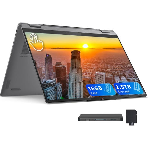 LENOVO  Yoga 7I 2-In-1 16" 2K Touchscreen Laptop, Intel Core Ultra 5 226V, 2.5Tb Storage (2Tb SSD+512GB Docking Station), 16GB Lpddr5X, Intel Arc