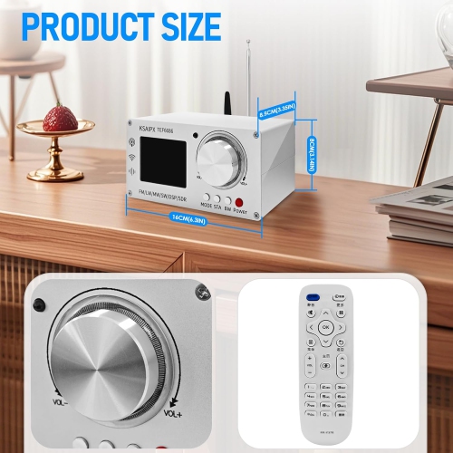 Radio portative, radio DSP pleine bande avec puce TEF6686, AM, FM, SW, MW, LW, fonctions RDS/Wi-Fi/écran TFT - Ultra sensible avec antenne externe