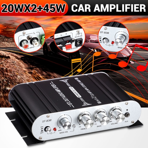 Amplificateur de haut-parleur d'extrêmes graves à 2,1 canaux, Class D 20Wx2 + 40 W, mini amplificateur de basses 80 W, autonome, 3 canaux