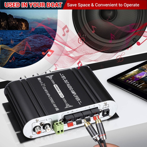 Amplificateur de haut-parleur d'extrêmes graves à 2,1 canaux, Class D 20Wx2 + 40 W, mini amplificateur de basses 80 W, autonome, 3 canaux