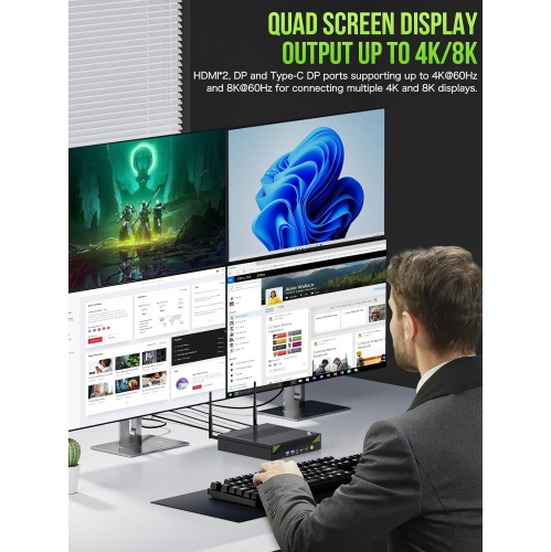 GMKtec Mini PC Workstation, Intel Core i9 13900HK(14C/20T) up to 5.4GHz, Mini Computer 64GB DDR5 RAM 1TB W11 Pro, 8X USB Ports/COM/HDMI/DP Office