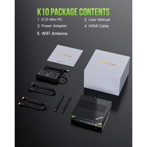 GMKtec Mini PC Workstation, Intel Core i9 13900HK(14C/20T) up to 5.4GHz, Mini Computer 64GB DDR5 RAM 1TB W11 Pro, 8X USB Ports/COM/HDMI/DP Office