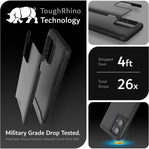 TUDIA Merge for Motorola Edge 2024 Case 5G Military Grade Cover - Matte Black