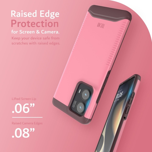 TUDIA Merge for Motorola Edge 2024 Case 5G Military Grade Cover - Smokey Pink