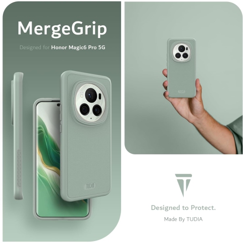 TUDIA MergeGrip for Honor Magic 6 Pro Case 5G 2024 Military Grade Cover - Green Lily