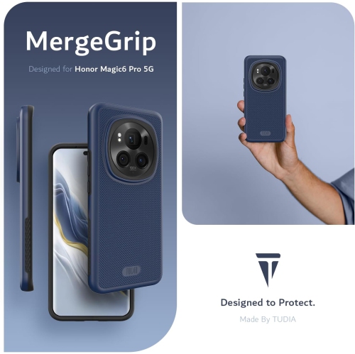 TUDIA MergeGrip for Honor Magic 6 Pro Case 5G 2024 Military Grade Cover - Indigo Blue
