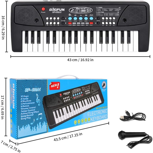 Kids Keyboard Piano 37 Keys Piano for Kids Electronic Piano with Microphone Educational Musical Toys for 3 4 5 6 Year Old Boys Girls Gifts Age 3-5