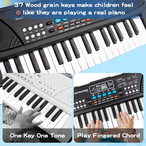 Kids Keyboard Piano 37 Keys Piano for Kids Electronic Piano with Microphone Educational Musical Toys for 3 4 5 6 Year Old Boys Girls Gifts Age 3-5