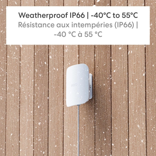 eero Outdoor 7 dual-band mesh wifi router, Weatherproof rating of IP66, Coverage up to 1,390 m² outdoors, 1-pack, Includes 30W PoE+ adaptor - Open Box