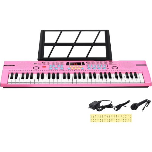 24HOCL Kids Piano Keyboard, 61 Key Electronic Keyboard Portable Digital Music Keyboard, Learning Keyboard with Microphone Music Sheet Stand UL