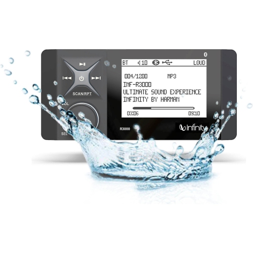 Récepteur multimédia numérique stéréo nautique AM/FM/BT série Wake d'Infinity INF-R3000