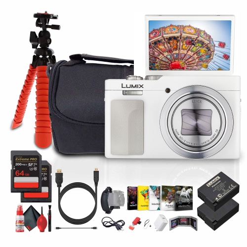 PANASONIC  Tz99 Point And Shoot Compact Travel Digital Camera (White) - Bundle