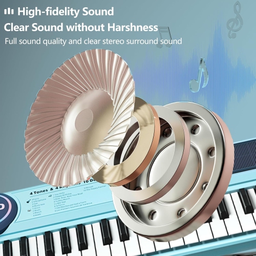 Piano Keyboard for Kids, 37 Keys Electronic Music Keyboard with Microphone & Music Stand, Portable Instrument Grand Piano for Beginners, Age 1-3,