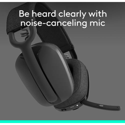 Refurbished - Logitech Zone Vibe 100 Lightweight Wireless Over-Ear Headphones with Noise-Canceling Microphone, Advanced Multipoint Bluetooth Headset