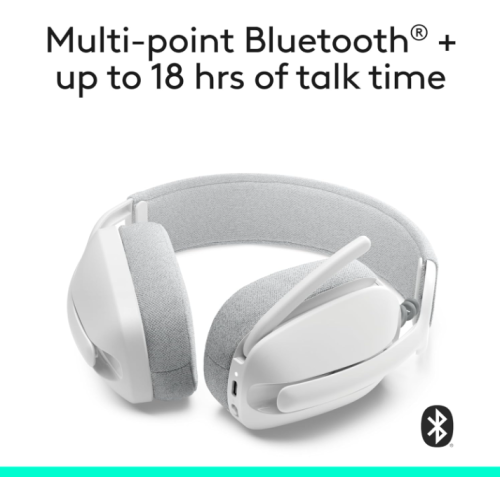 Refurbished - Logitech Zone Vibe 100 Lightweight Wireless Over-Ear Headphones with Noise-Canceling Microphone, Advanced Multipoint Bluetooth Headset