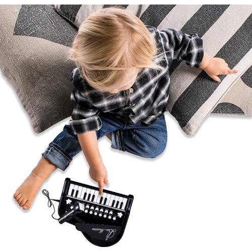 Love&Mini Kids Piano Keyboard Toy 24 Keys Black Electronic Educational Musical Instrument with Microphone