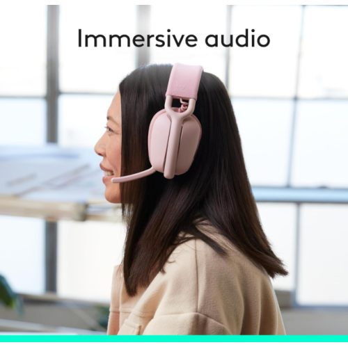 Refurbished - Logitech Zone Vibe 100 Lightweight Wireless Over-Ear Headphones with Noise-Canceling Microphone, Advanced Multipoint Bluetooth Headset