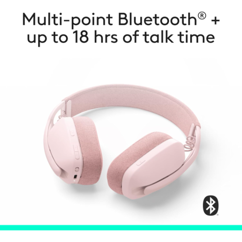 Refurbished - Logitech Zone Vibe 100 Lightweight Wireless Over-Ear Headphones with Noise-Canceling Microphone, Advanced Multipoint Bluetooth Headset